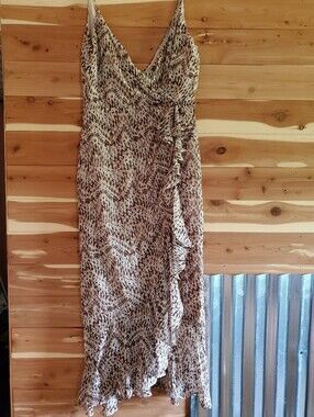 Neutral Animal-Print Dress - Beige/Tan